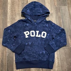 Polo Ralph Lauren Blue Floral Print Kids Boys Girls Hoodie Pullover NEW